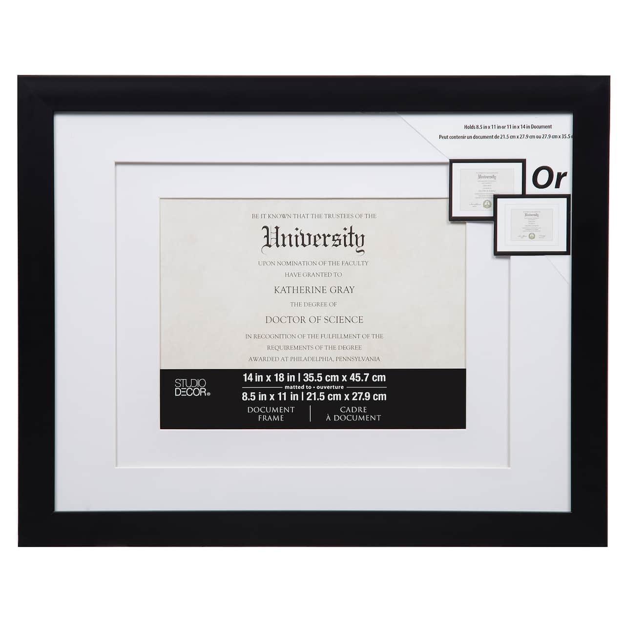 6 Pack: Black 8.5" x 11" Document Frame with Double Mat by Studio Décor®